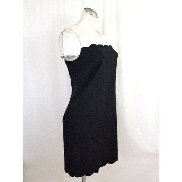NWT  LOFT Size 4 Cream Black Dress Scalloped Hem - Picture 3 of 7